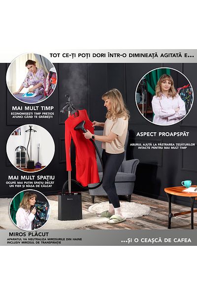Suporto Vertical Steam Iron, wrinkle-free clothes Model S2 2200W, flow rate 45g/min, 2.9L water tank