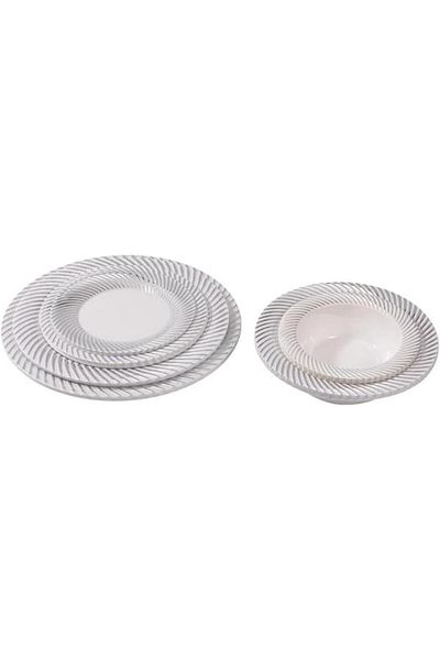 Tradeo 50pcs Silver Disposable Dinnerware Set – 7/9/10" Plates & 4/7" Bowls, Ideal for Guests & Outings