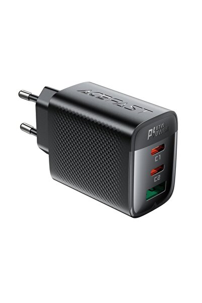 Acefast PD67W Destekli 2X USB-C + USB-A 3 Port Hızlı Şarj Aleti GaN Destekli Güç Adaptörü - A108