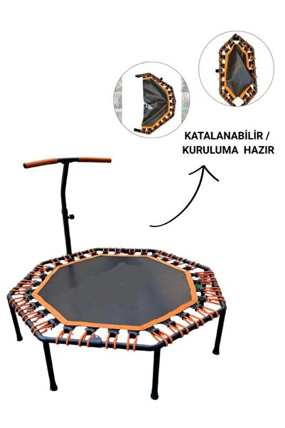 CKSpor 135 Cm Katlanabilir Sekizgen Step Trambolin Tutunmalı Trambolin Fitnes...