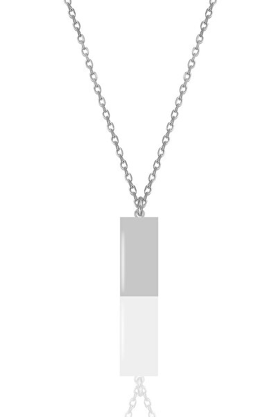 Söğütlü Silver Gümüş rodyumlu diktörtgen kolye SGTL12015RODAJ