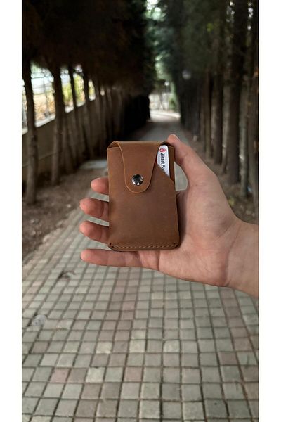 ÖzkanAccessory Ascella Leather Unisex Card Holder Wallet with Keychain Gift