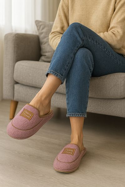 STOCON Women's House Slippers Teddy Bear Figured Plush House Slippers Do Not Make Sound Sole Warm Stylish Design Stc1133
