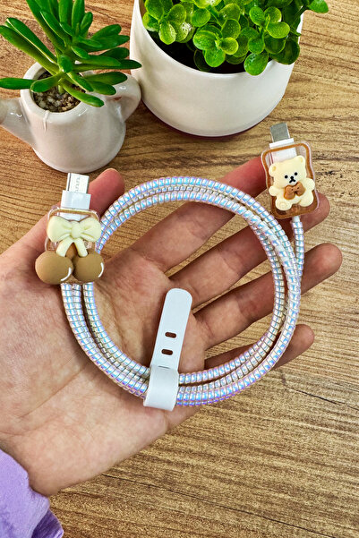 WANNA PROTECT Tüm Redmi Kablolarıyla Uyumlu Şarj Kablosu Koruma Kablo Ucu Kor...