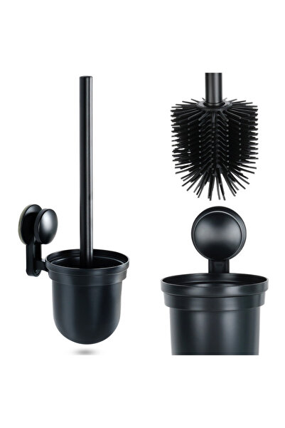 shumee Perie de toaletă din silicon cu recipient, pentru agățat, neagră, 35 cm