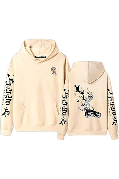 aynewmoda West trend anime black clover Printed loose long sleeve Hooded sweatshirt for men and women