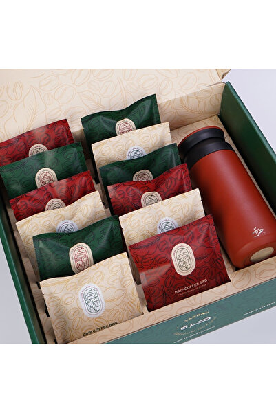 Solaf بوكس جرة الأسود مع 12 كيس من حبوب القهوة الفاخرة ومق حراري للحفاظ على المشروب ساخن من جرة