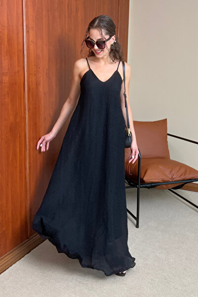 Butik Modana Keten Askılı Elbise