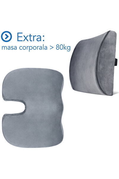 Suporto Set de perne ortopedice extra ferme pentru o greutate corporală peste 80 kg, spumă cu memorie, gri