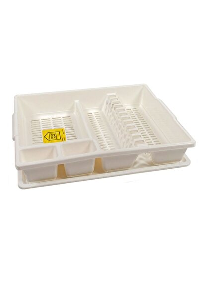 Concept Home مصفاة أطباق مع صينية بيضاء 46x38x7.5 سم