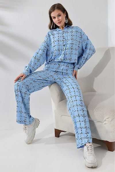stcococix since 1990 Wide Leg Comfortable Business Pants Wide Loose Leg Patterned High Waist