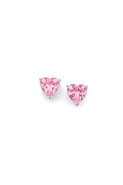 ohmygod jewelry Cercei roz în formă de inimă din argint 1 cm