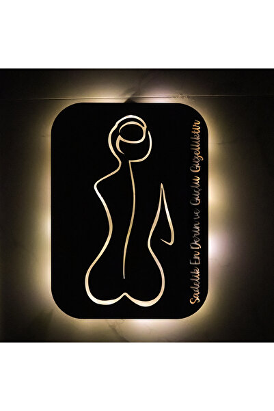 Genel Markalar Led Işıklı Kişiselleştirilebilir Kadın Temalı Tablo Emery Deko...