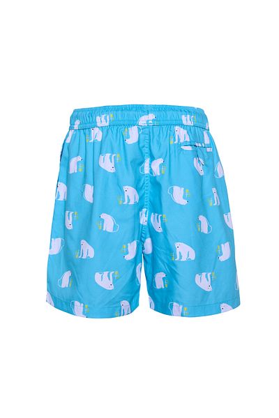 TOOSALTY Boy's Polar Bear Patterned Swim Shorts with Pocket Mesh Quick Dry Water Repellent Medium Size 25Sm114St
