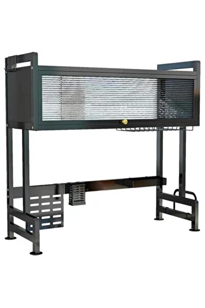 Tradeo رف تجفيف أطباق بثلاث طبقات فوق الحوض، عالي التحمل مع خزانة وحامل أدوات...