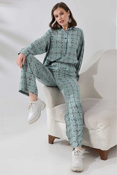 stcococix since 1990 Wide Leg Comfortable Business Pants Wide Loose Leg Patterned High Waist