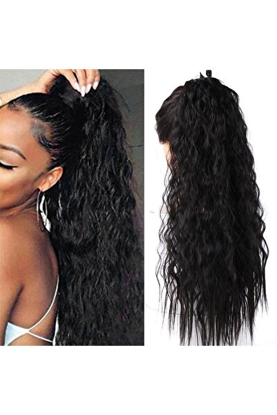 Generic Wig European and American long Wavy ponytail hair fluffy corn perm ponytail wig African braid