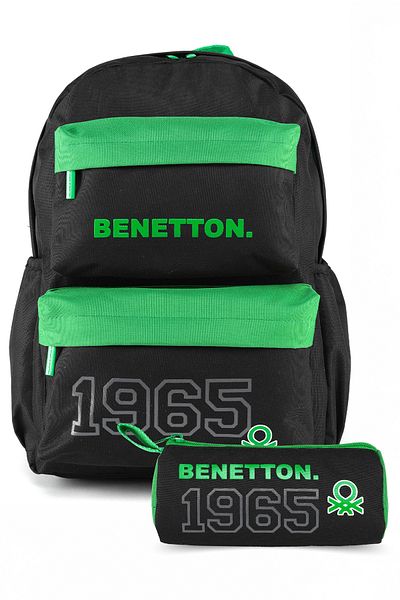United Colors of Benetton 1965 Boy's Backpack Set with Double Front Pockets