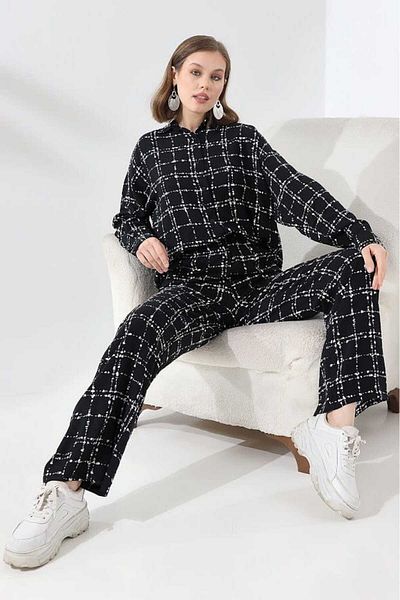 stcococix since 1990 Wide Leg Comfortable Business Pants Wide Loose Leg Patterned High Waist
