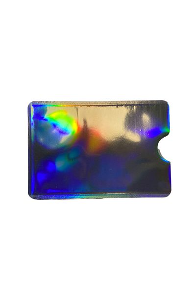 OEM RFID / NFC / Contactless bank card protection case Silver with multi-colored-colored reflections