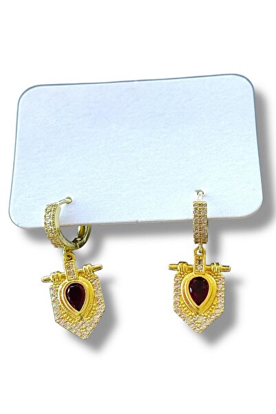 TAKIŞTIR Gold Color Stone Detailed Earrings (Pair)
