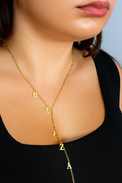 Silveranka 925 Ayar Gümüş Y Model Ataç Zincirli İsimli Kolye