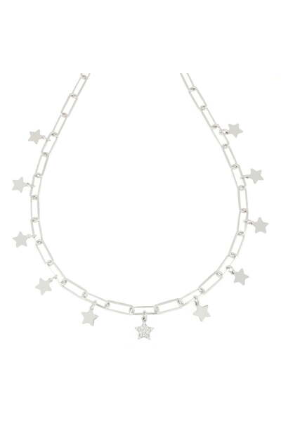 ohmygod jewelry 925 Argint Colier Caicos placat cu argint și aur, 40 cm
