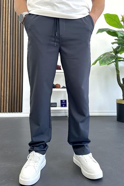 Edwox Men's Elastic Waist Jogger Pants Smoked Edw394