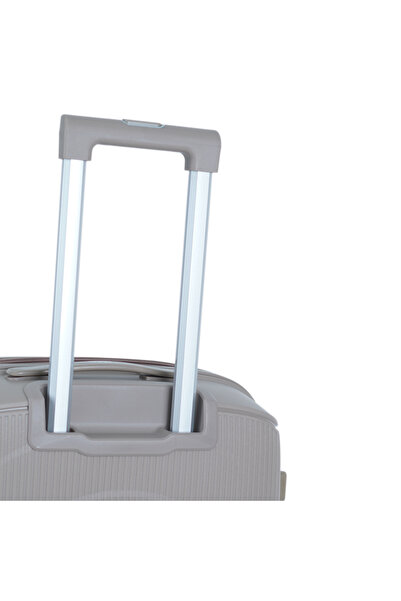 Mnuk PREMIO Carry On Luggage with Anti-Theft Zipper, TSA Lock, PP Material| Cabin Size 20-Champagne