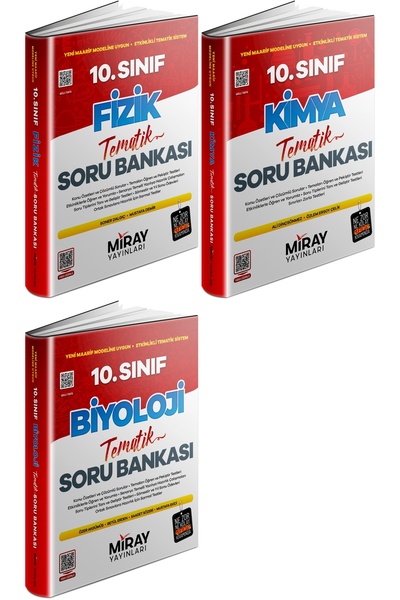 Miray Yayınları Miray 2026 10. Sınıf Fizik + Kimya + Biyoloji Tematik Soru Ba...