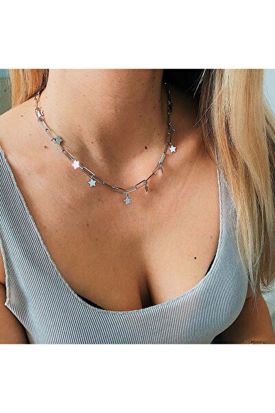 ohmygod jewelry 925 Argint Colier Caicos placat cu argint și aur, 40 cm