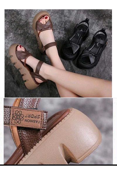 Glamor Store Very comfortable women's wide heel sandal