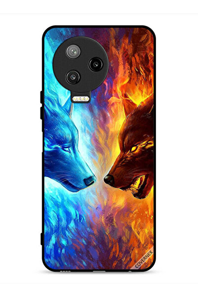 Covernex غطاء حماية لهاتف Infinix Note 12 Pro 4G بتصميم ذئب الماء والنار
