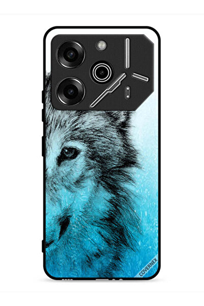 Covernex غطاء حماية لهاتف تكنو بوفا 6 برو 5G بتصميم نصف وجه ذئب