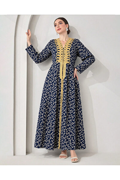 Alyashmac جلابية نسائية أوراق القطن