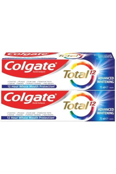 Colgate Total 12 Advanced Whitening Toothpaste, 2 x 75 ml