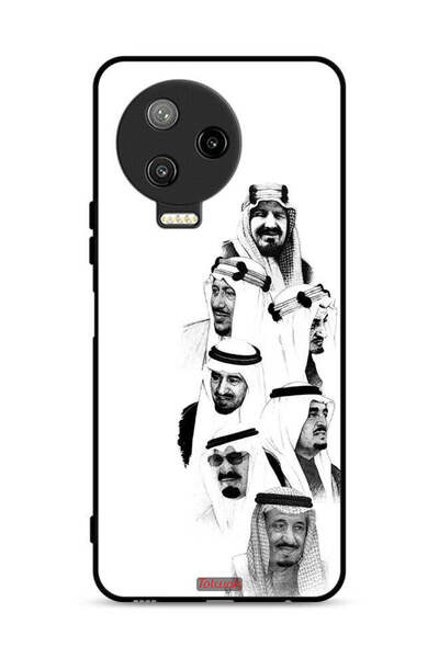 Tolwak غطاء حماية لهاتف إنفينيكس نوت 12 برو 4G، فن ملوك السعودية، أبيض وأسود