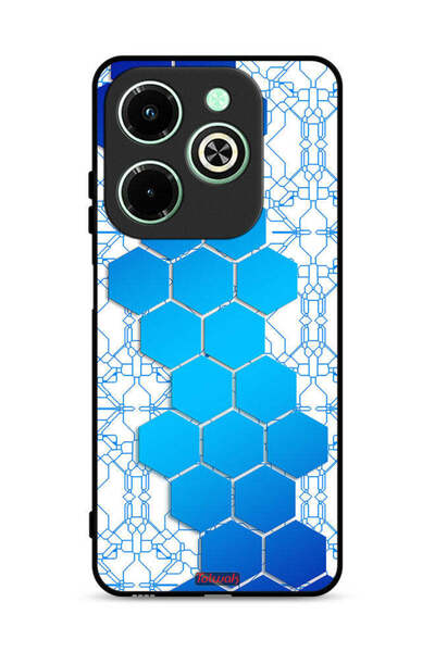Tolwak غطاء حماية لهاتف Infinix Hot 40i 4G بنمط شبكة أيقونات سداسية الشكل