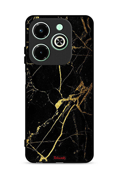 Tolwak غطاء حماية لهاتف Infinix Hot 40i 4G، رخامي متصدع