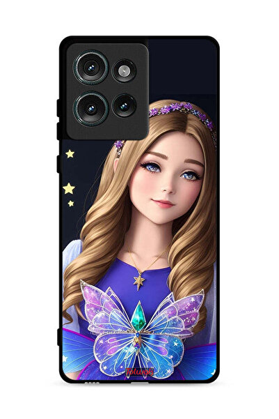 Tolwak غطاء حماية لهاتف موتورولا إيدج 50 بتصميم فتاة فراشة لطيفة