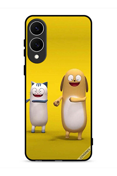 Covernex غطاء حماية لهاتف Samsung Galaxy S25 Edge بتصميم قصة القط والكلب