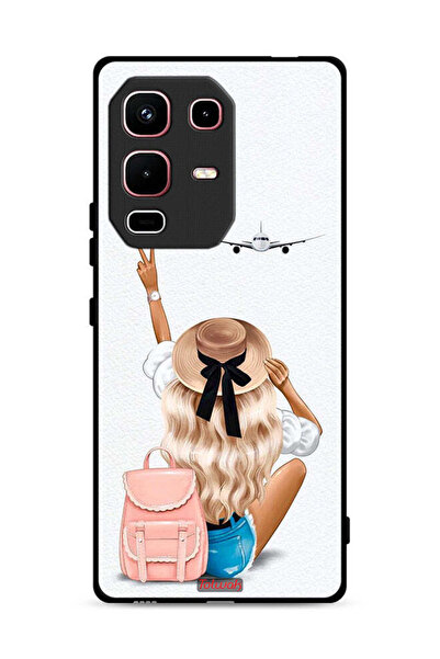 Tolwak غطاء حماية لهاتف Infinix Note 50s بتصميم فتاة تحب السفر