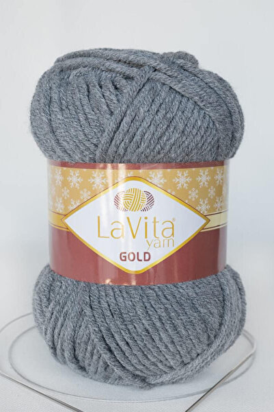 LaVita Yarn Gold Hand Knitting Yarn 100% Acrylic 100Gr (6001 Gray)