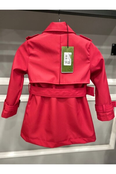 HÇ Hülya Çelik KİDSWEAR 2018 KIZ ÇOCUK TRENÇKOT KIRMIZI TRENÇKOT