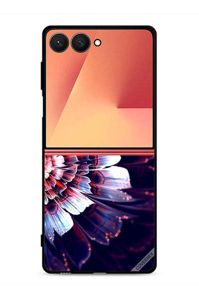 Covernex غطاء حماية لهاتف Samsung Galaxy Z Flip7 مع زهرة كبيرة عاكسة على الجا...