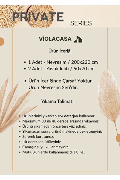 Violacasa Двоспальний комплект постільної білизни з воланами, 100% бавовна, Prıvate
