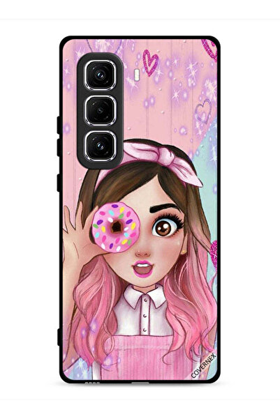 Covernex غطاء حماية لهاتف Infinix Hot 50 Pro 4G برسومات فتاة محبة للدونات