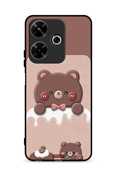 Tolwak غطاء حماية لهاتف شاومي ريدمي 13 4G بتصميم دب الفراولة