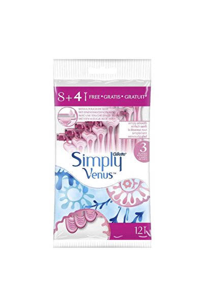 Gillette شفرات حلاقة سيمبلي فينوس للنساء، عبوة من 8 + 4 قطع
