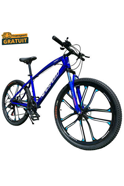 NEW SPEED Bicicletă MTB, roți de 24 inch, 21 de viteze, cadru din oțel, frâne...